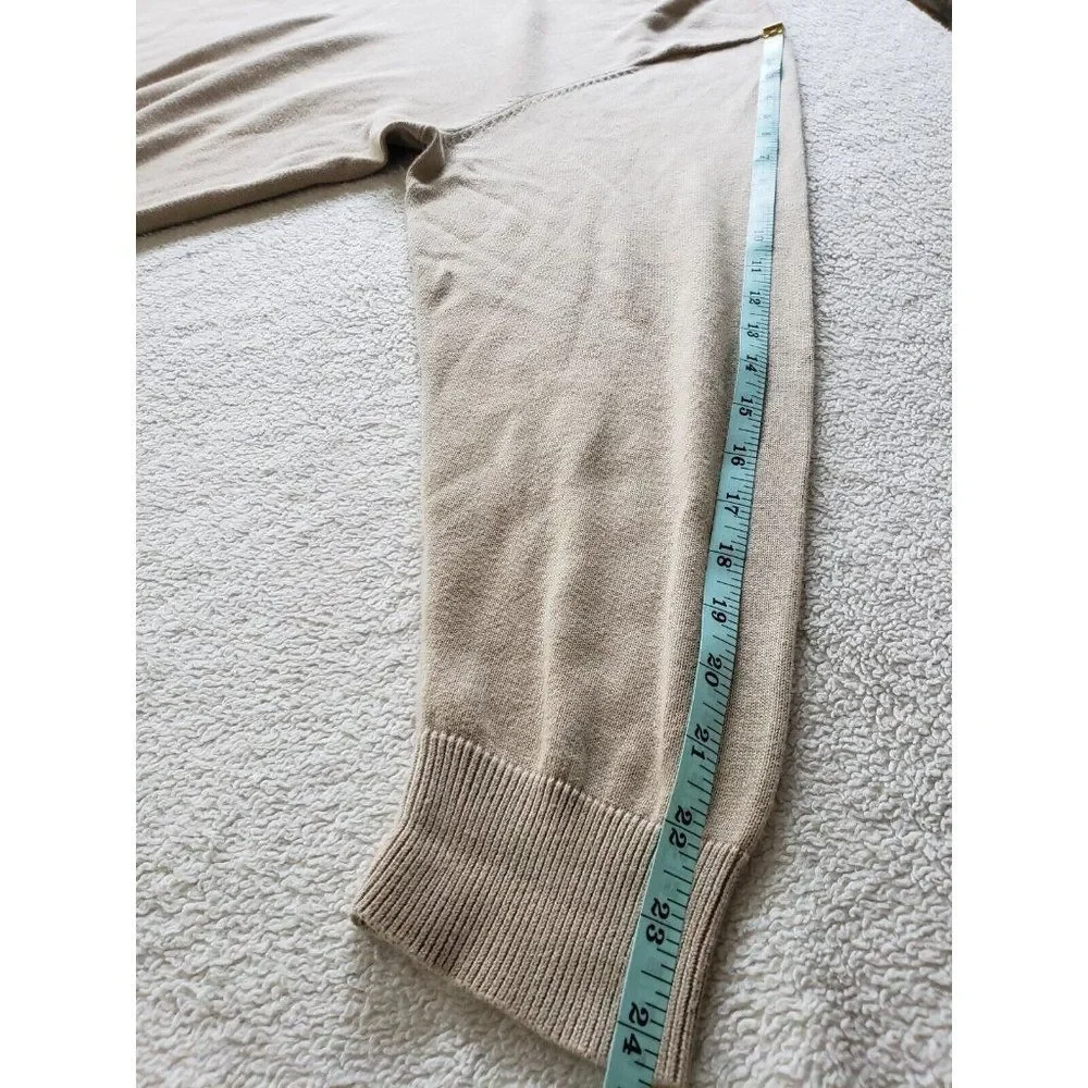 Pendleton V Neck Sweater X-Large LS 100% Pima Cotton Tan Classic Elevated Basic